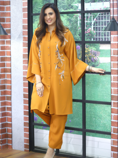 Peach Net shirt Dupatta with Cotton Silk 1 - Image 3