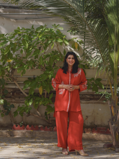 Peach Net shirt Dupatta with Cotton Silk 2 - Image 4