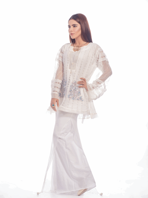 2 Piece Handwork Net Set – Ethereal White